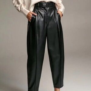 Babaton Pleather Pants – Size 6 – Belted – High Rise